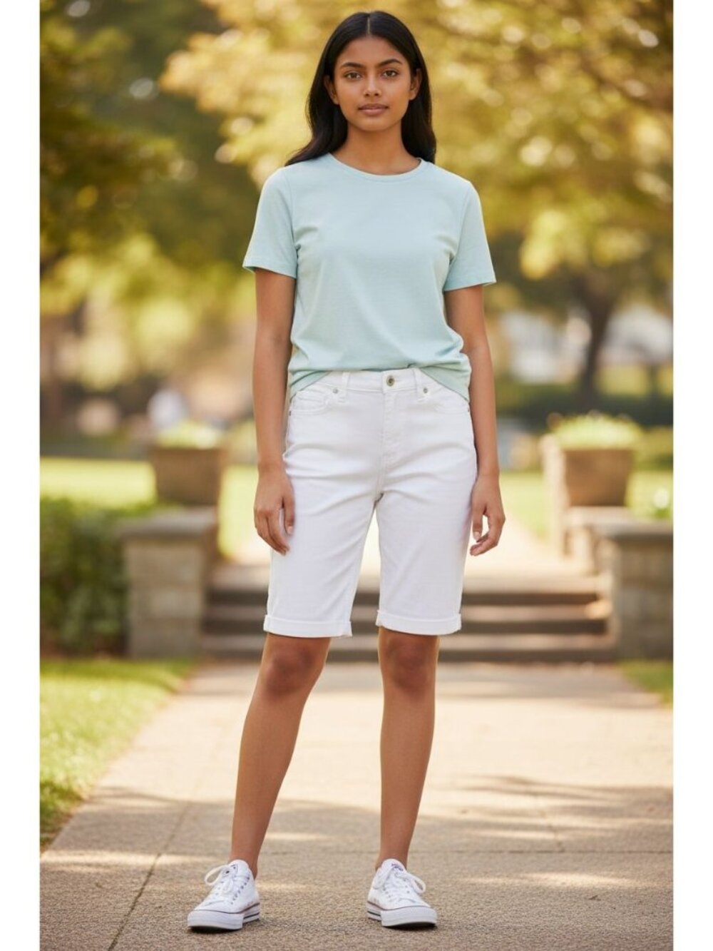 Jessica Simpson White Cherish Bermuda Girls Shorts Size 10 Cotton Blend With Tag